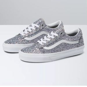Vans Old Skool Shiny Party Silver Multi Glitter Sneakers Sz 8 Womens 6.5 Mens